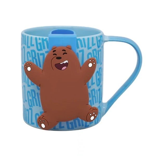 We Bare Bears Seaside Music Festival Ceramic Cup with Strainer (360mL)(Grizz)