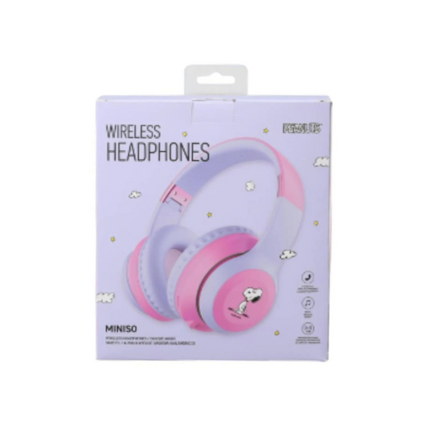 Snoopy Colorful Vintage Collection Wireless Headphones Model: 23BV10(Purple Pink)