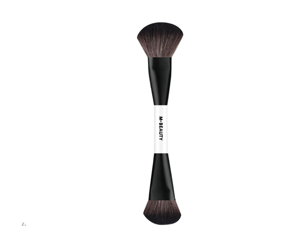 Classic Black White Series 2-in-1 Loose Powder & Angled Powder Brush