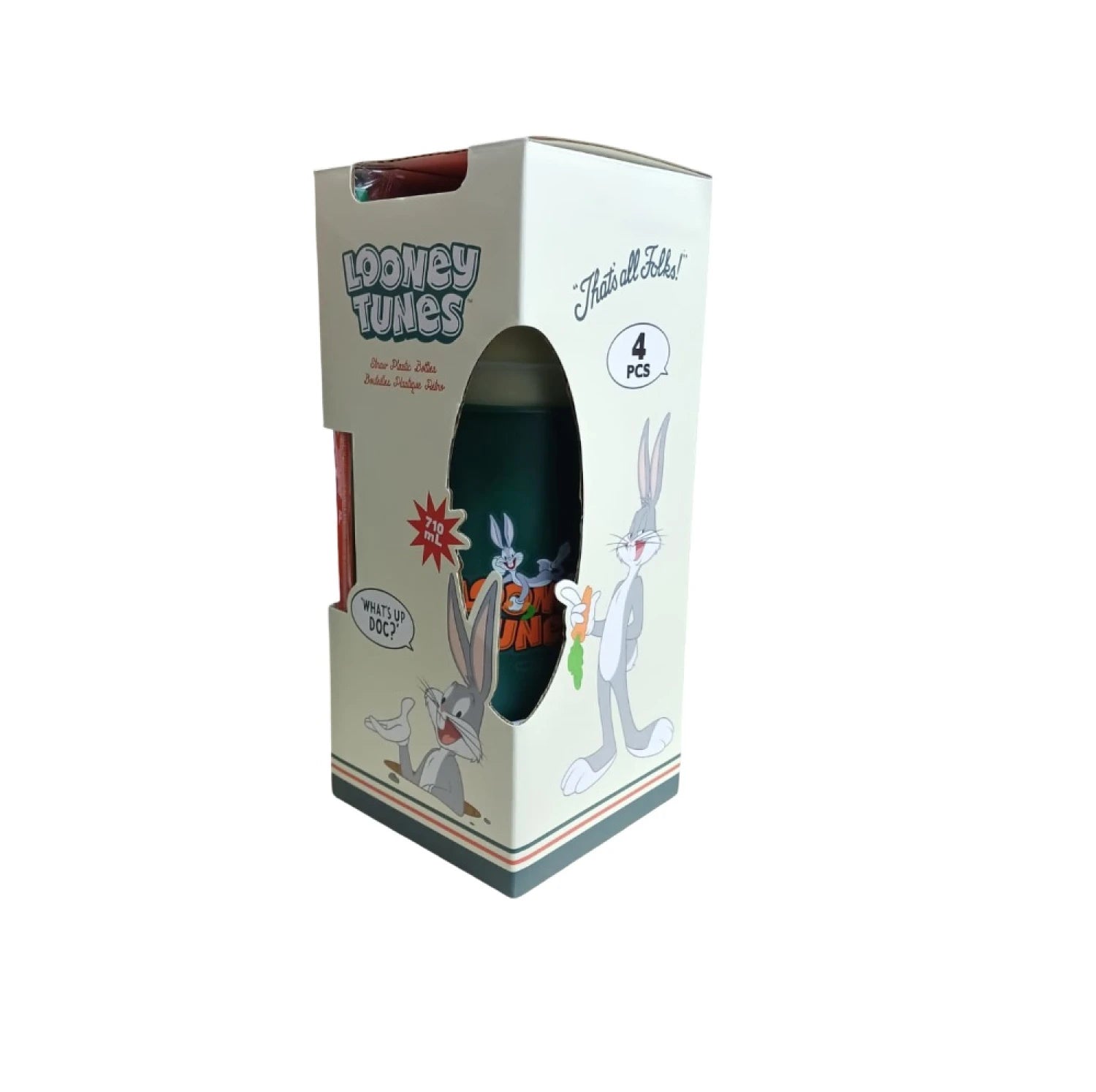 Bugs Bunny Retro Style Series Straw Plastic Bottles Set 710mL (4 pcs)