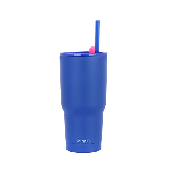 Dopamine Series Double Wall Steel Bottle with Straw 600mL(Dark Blue)