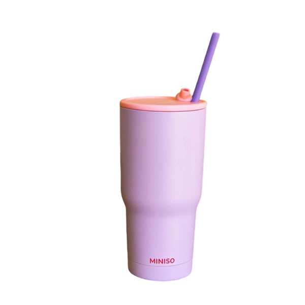 Dopamine Series Double Wall Steel Bottle with Straw 600mL(Purple)