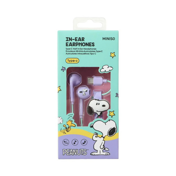 Snoopy Colorful Vintage Collection Type-C Half In-Ear Headphones Model: 619T#