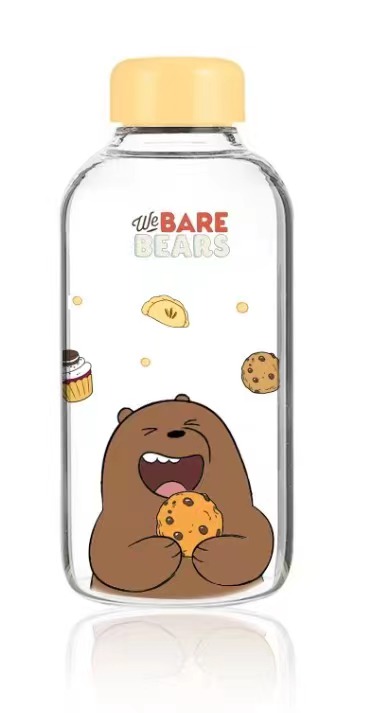 We Bare Bears Collection High Borosilicate Glass Bottle (600mL)(Grizz ...