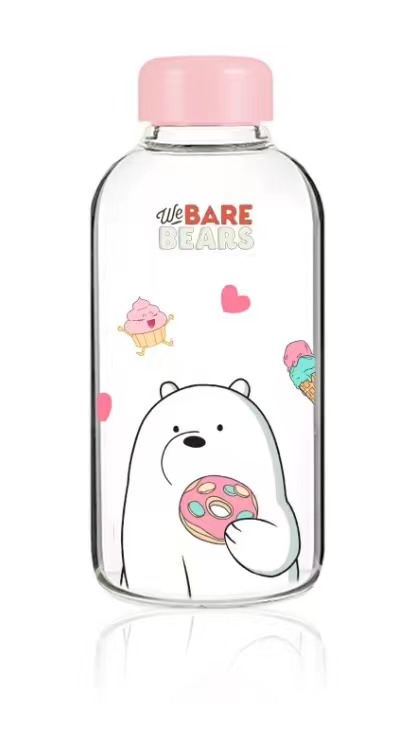 We Bare Bears Collection High Borosilicate Glass Bottle (600mL)(Ice ...